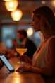 Woman at alone at bar